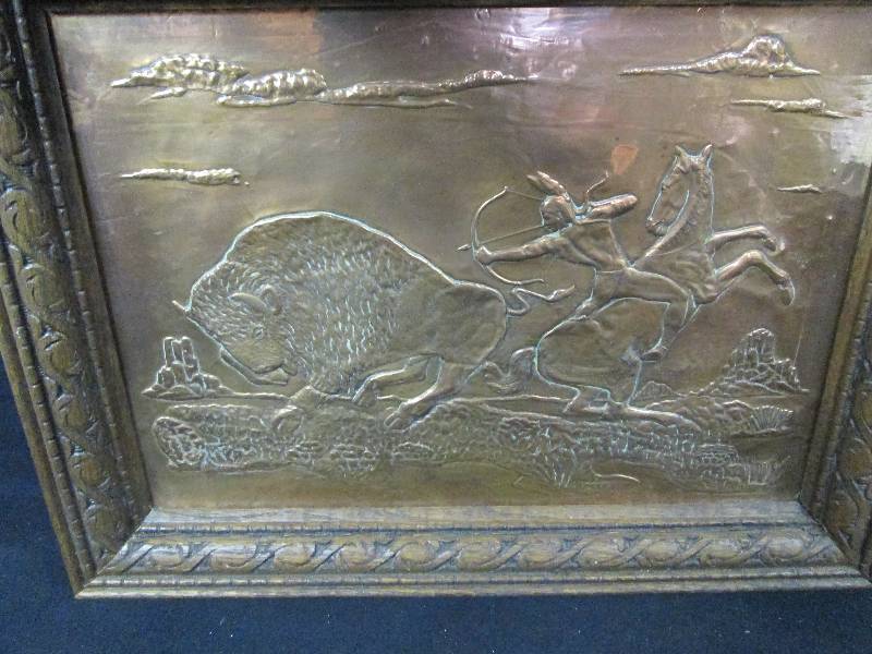lot 126 image: Copper Relief Indian Hunt