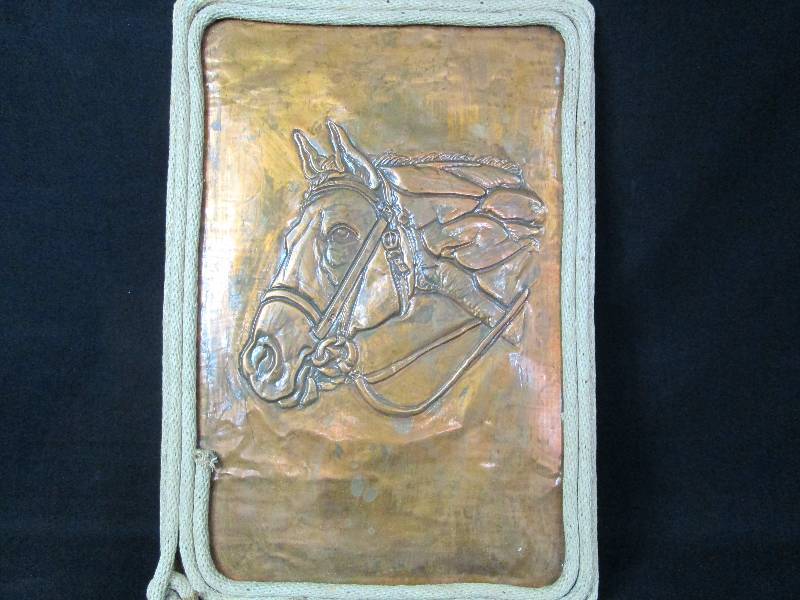 lot 133 image: Copper Relief Horses Head & Rope