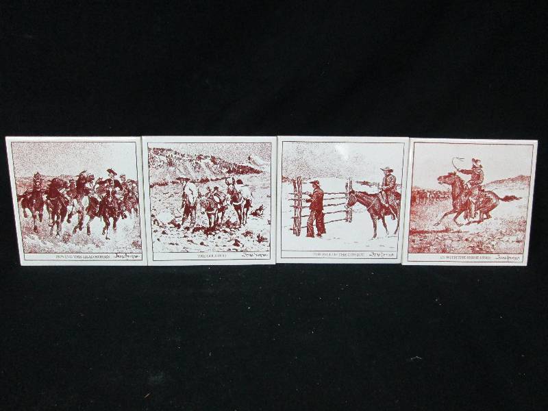 lot 162 image: Fredric Remington Tiles