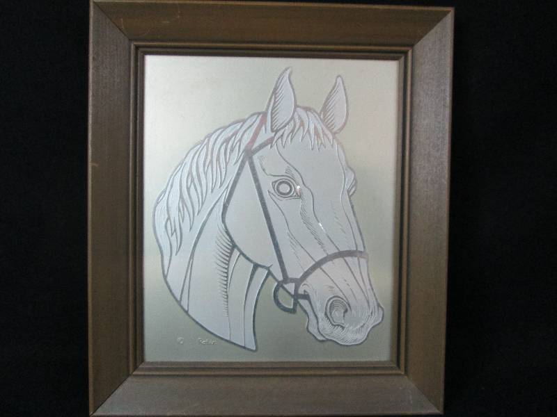 lot 173 image: Aluminum Horse Engraving By Robin