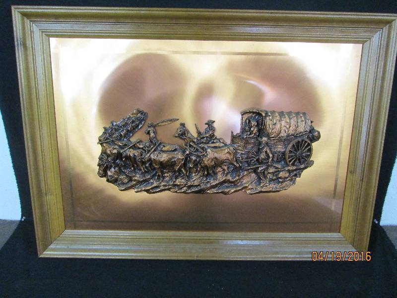 lot 19 image: 3D Copper Art Wagon Team