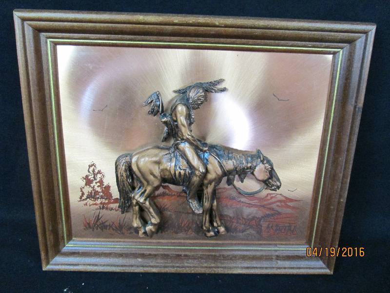 lot 20 image: 3D Copper Art Indian End Of Trail