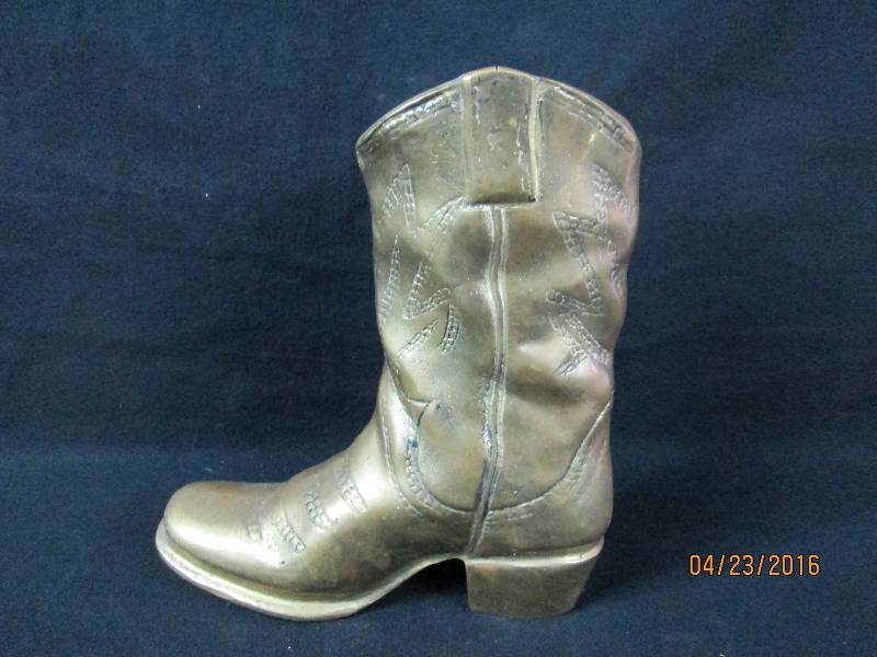 lot 53 image: Cast Brass Cowboy Boot