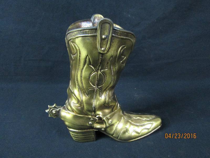 lot 54 image: Price Prod Cast Brass Cowboy Boot