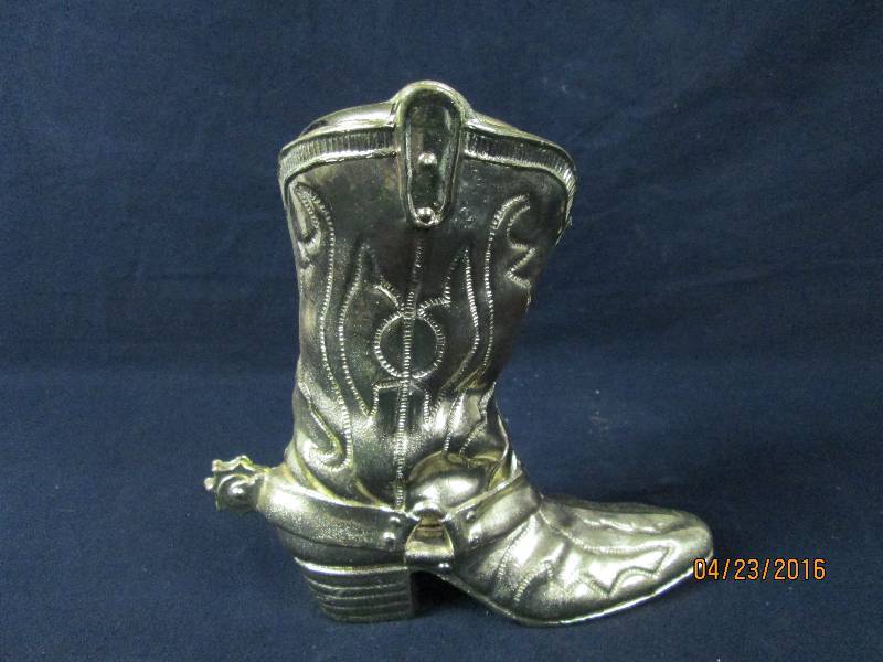 lot 55 image: Cast Brass Cowboy Boot