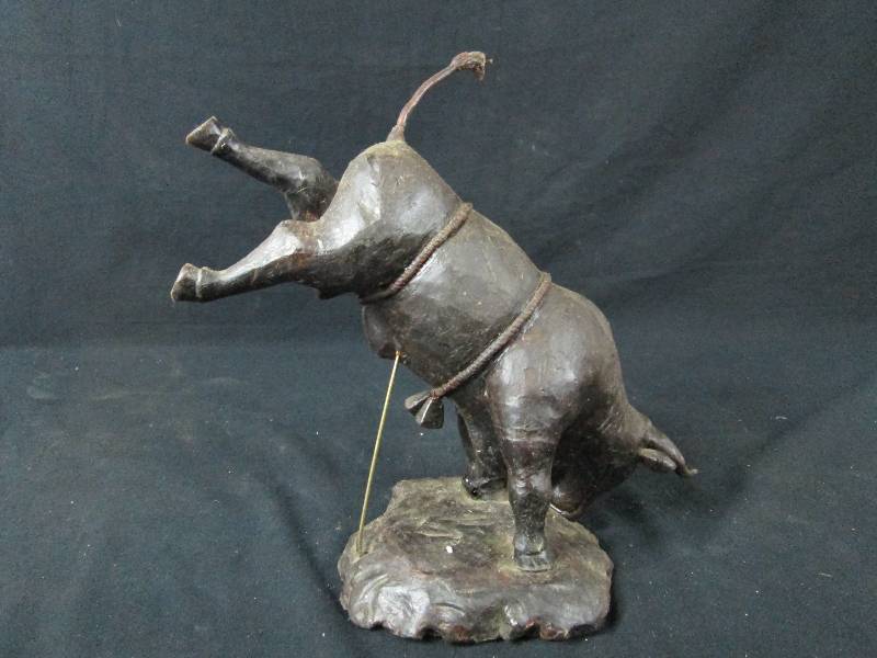 lot 112 image: Carved Wax Bucking Bull