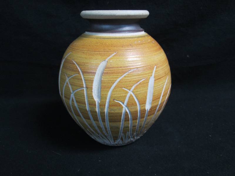 lot 201 image: Signed Clay Vase