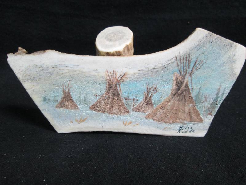 lot 214 image: Painting on Antler