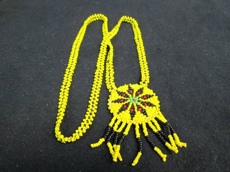 lot 217 image: Yellow Souvenir Beaded Necklace