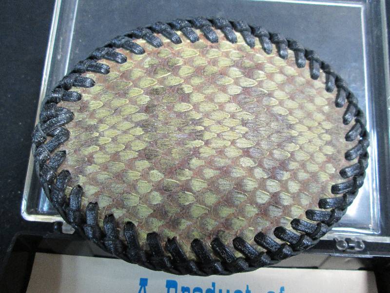 lot 221 image: Rattle Snake Skin Belt Buckle