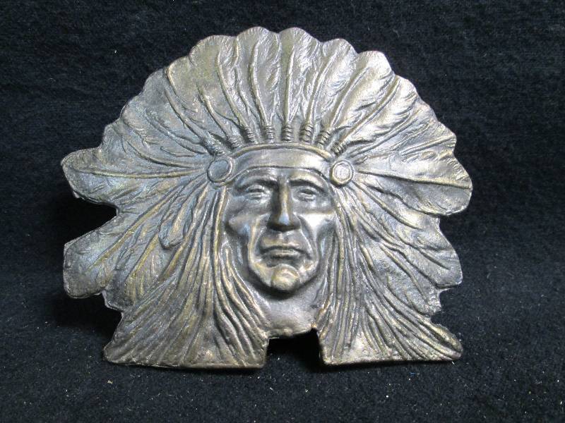 lot 224 image: Indian Chief Belt Buckle