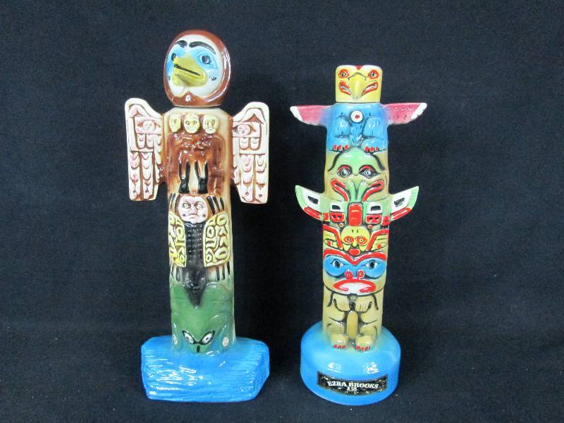 lot 238 image: 2 Totem Pole Decanters