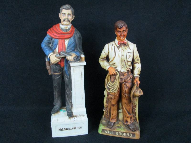 lot 243 image: Dock Holliday & Will Rogers Decanters