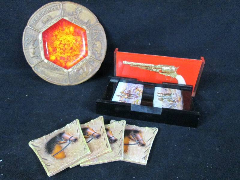 lot 278 image: Ashtray Playing Cards & holder
