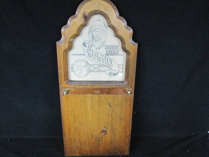 lot 300 image: Wooden Indian Cigars Calendar Holder