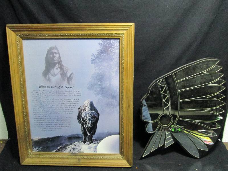 lot 315 image: Indian Poem Where are the Buffalo Gone & Mirror