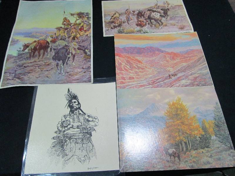 lot 329 image: 5 Western Prints
