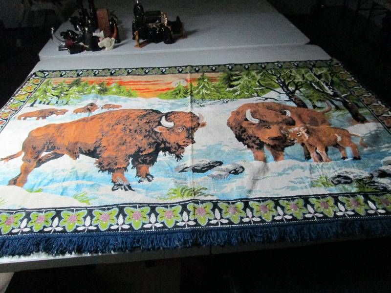 lot 339 image: Large Buffalo Wall Tapestry