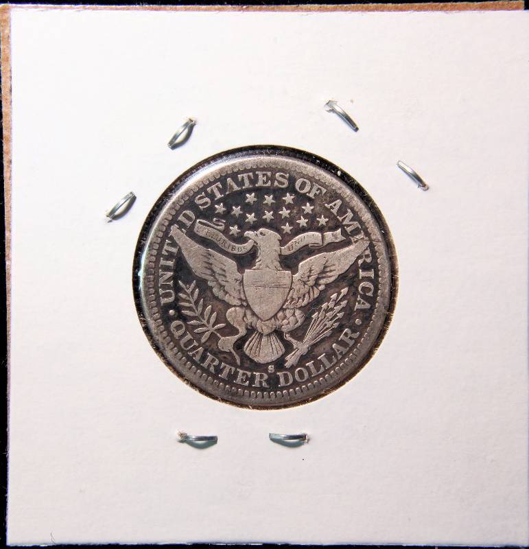 1900-S BARBER SILVER QUARTER VG-FINE
