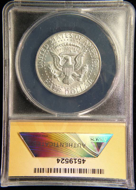 1964 KENNEDY SILVER HALF DOLLAR MS64 ANACS