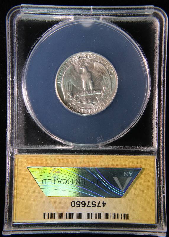 1960 WASHINGTON SILVER QUARTER MS64 ANACS