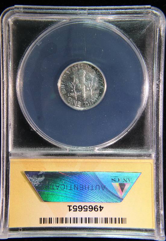 1957 ROOSEVELT PROOF SILVER DIME PF65 ANACS