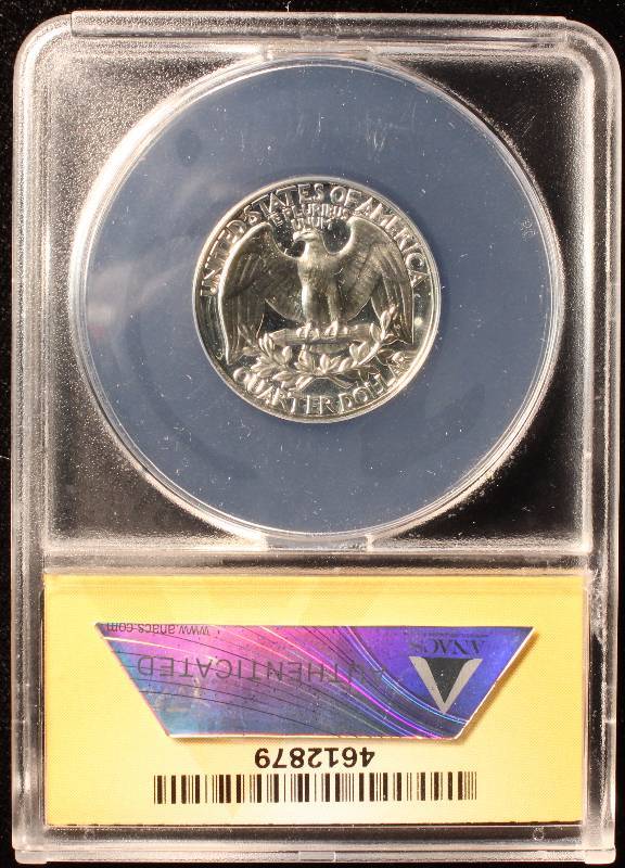 1963 WASHINGTON PROOF SILVER QUARTER PF66 ANACS