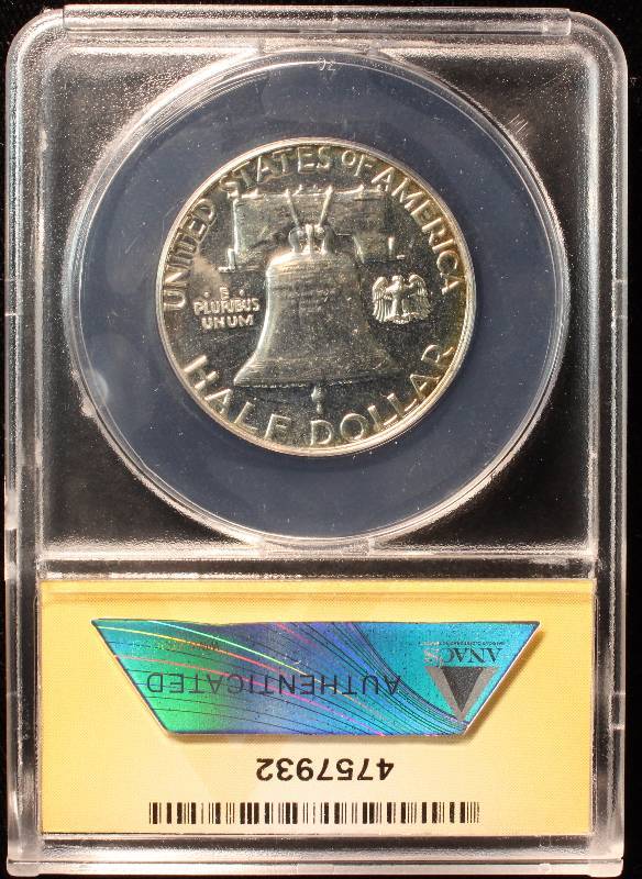 1958 FRANKLIN PROOF SILVER HALF DOLLAR PF64 ANACS