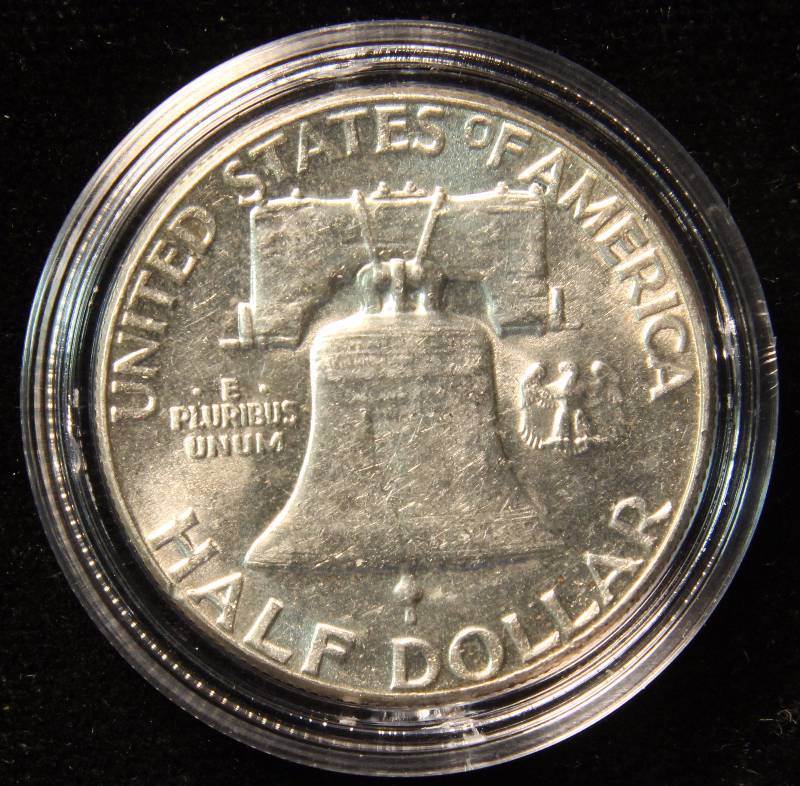 1963 FRANKLIN SILVER HALF DOLLAR UNC IN AIRTITE HOLDER