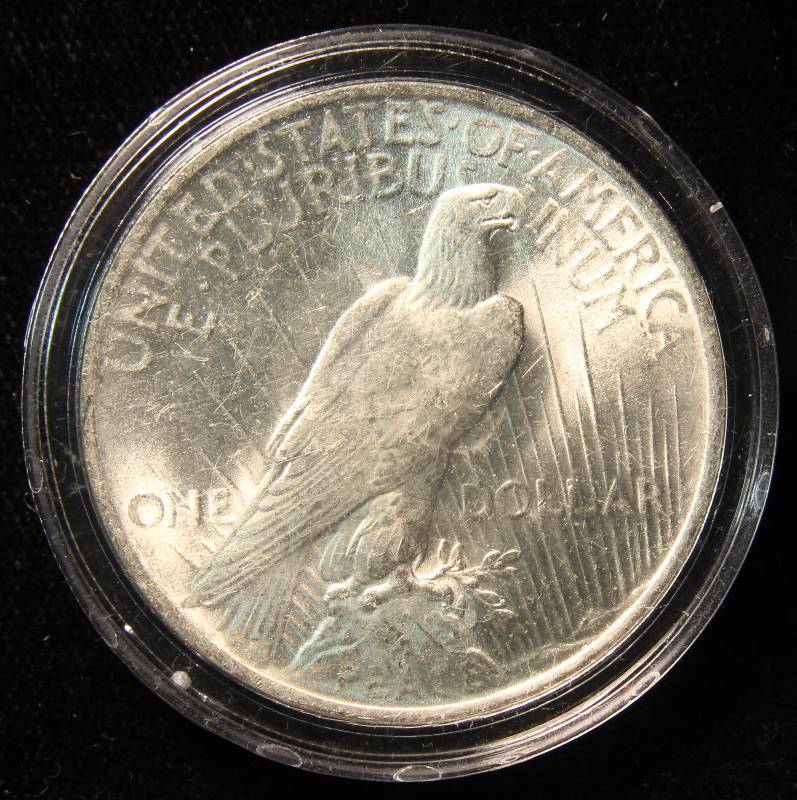 1923 PEACE SILVER DOLLAR AU IN AIRTITE HOLDER