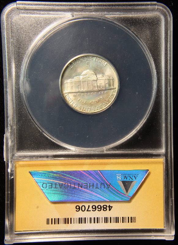 1942-S JEFFERSON NICKEL MS64 ANACS