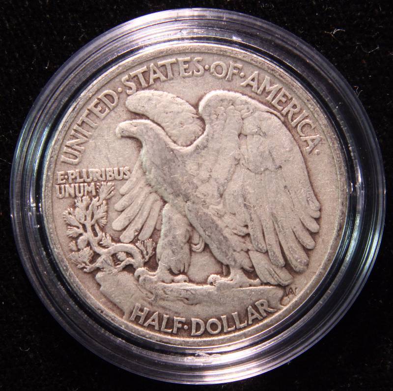 1935 WALKING LIBERTY SILVER HALF DOLLAR FINE IN AIRTITE HOLDER