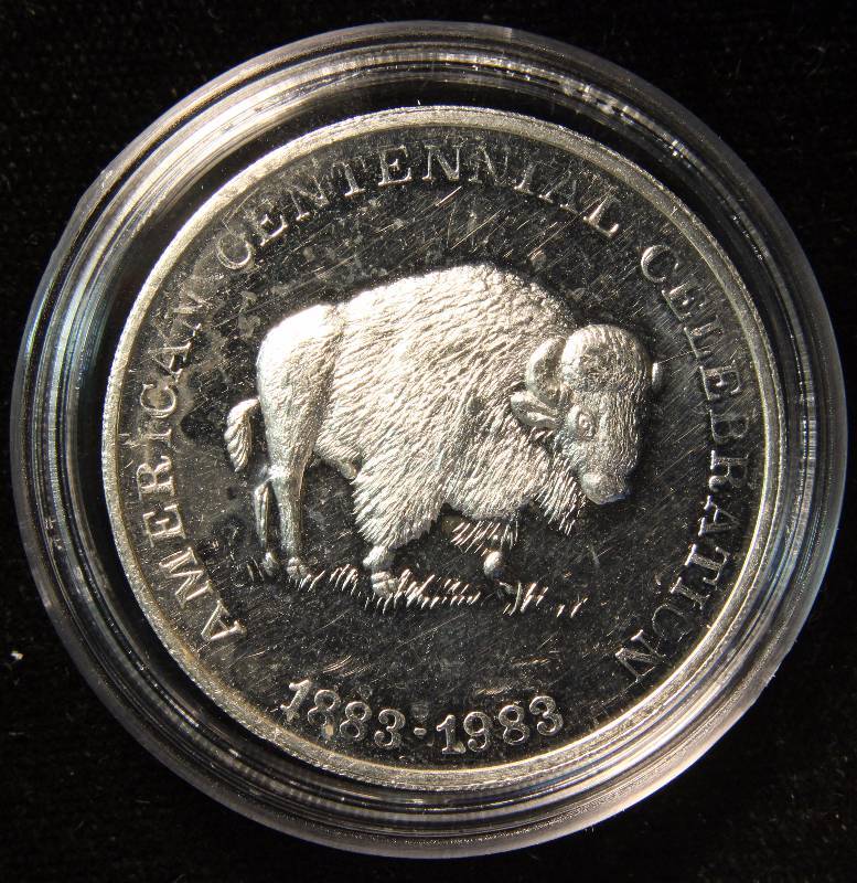 1 TROY OZ. .999 FINE SILVER AMERICA CENTENNIAL SILVER TRADE UNIT W-BUFFALO IN AIRTITE