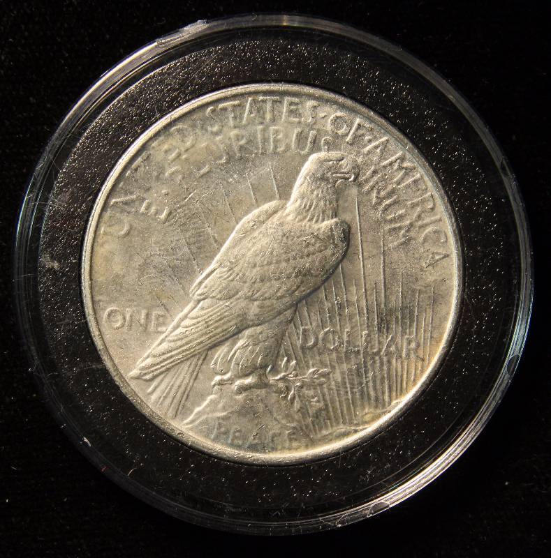 1924 PEACE SILVER DOLLAR AU IN AIRTITE HOLDER