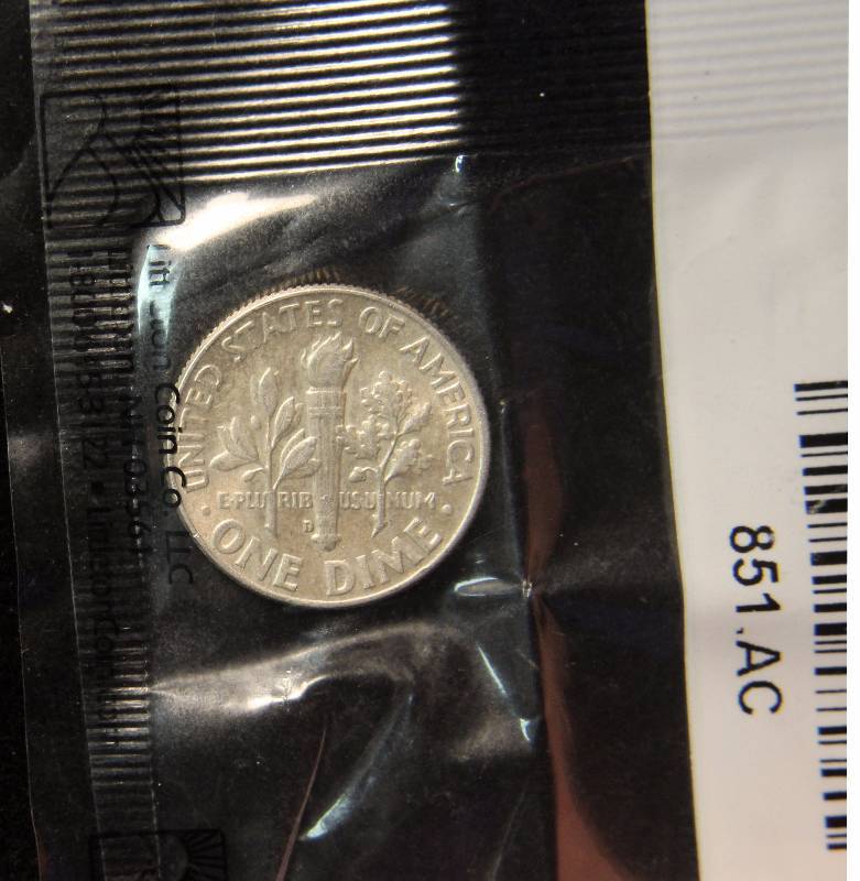 1964-D ROOSEVELT SILVER DIME IN LITTLETON PLASTIC