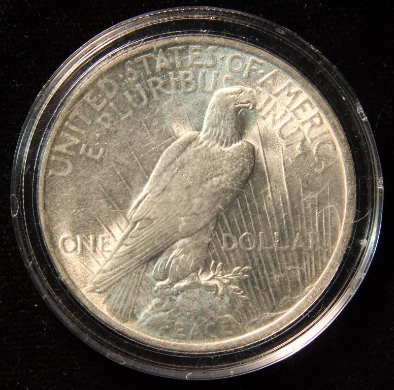 1923 PEACE SILVER DOLLAR AU IN AIRTITE HOLDER