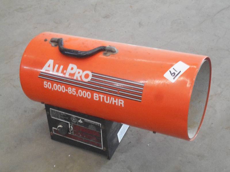 lot 61 image: All Pro 50-85000 BTU LP-Gas Heater,...