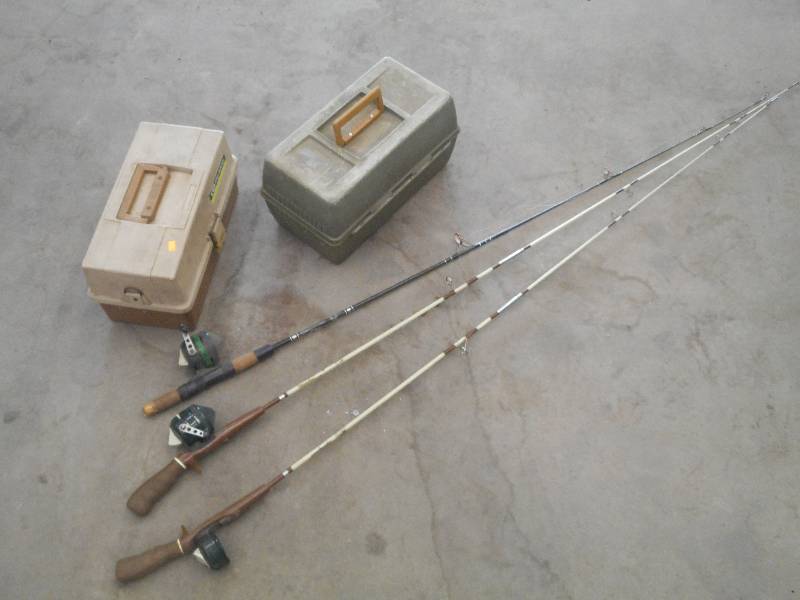 lot 66 image: Lot Of (3) Vintage Fishing Rods & (...