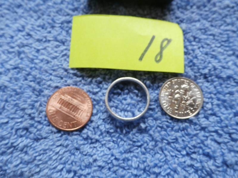 silver wedding band style ring