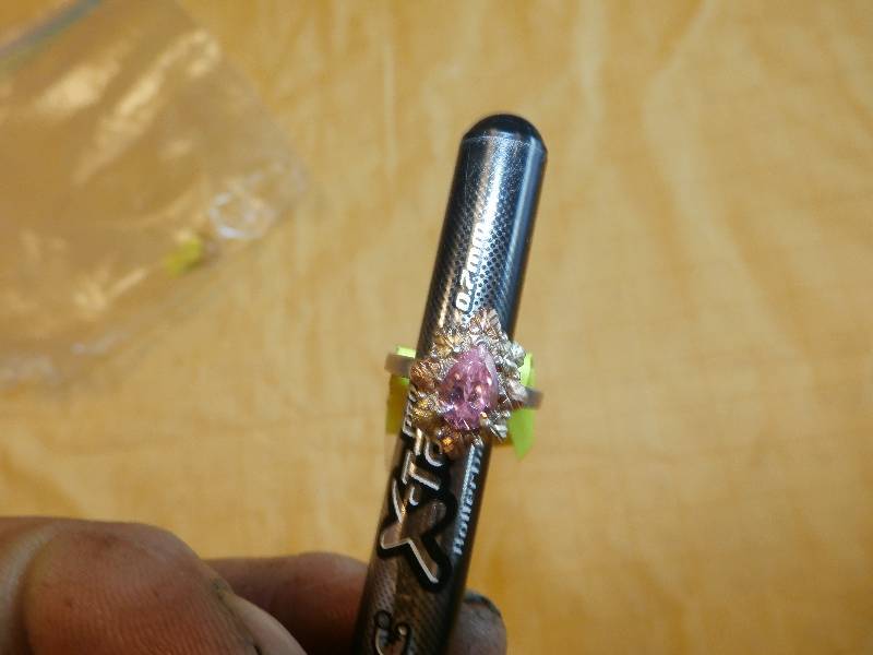 Ladies Black Hills Gold ring (small size) with pink stone