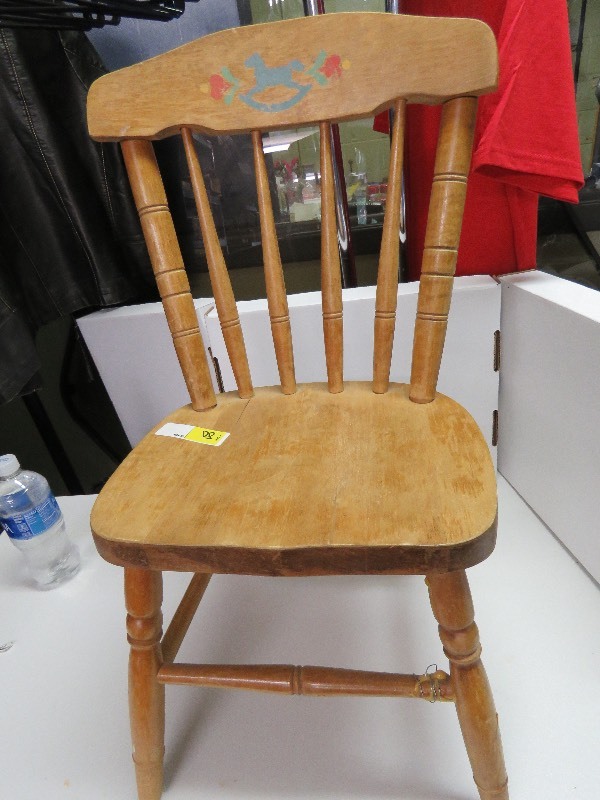 lot 80 image: Small Wooden Childs Chair