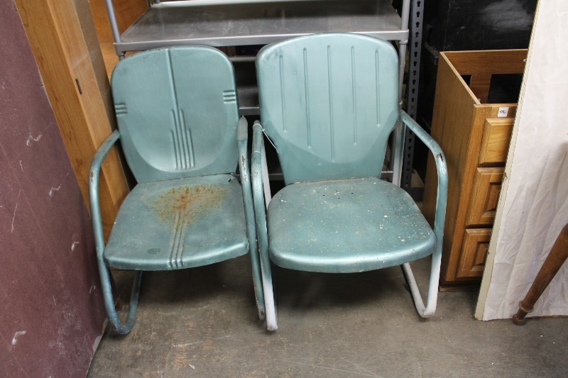 Pair of Patio Steel Chairs