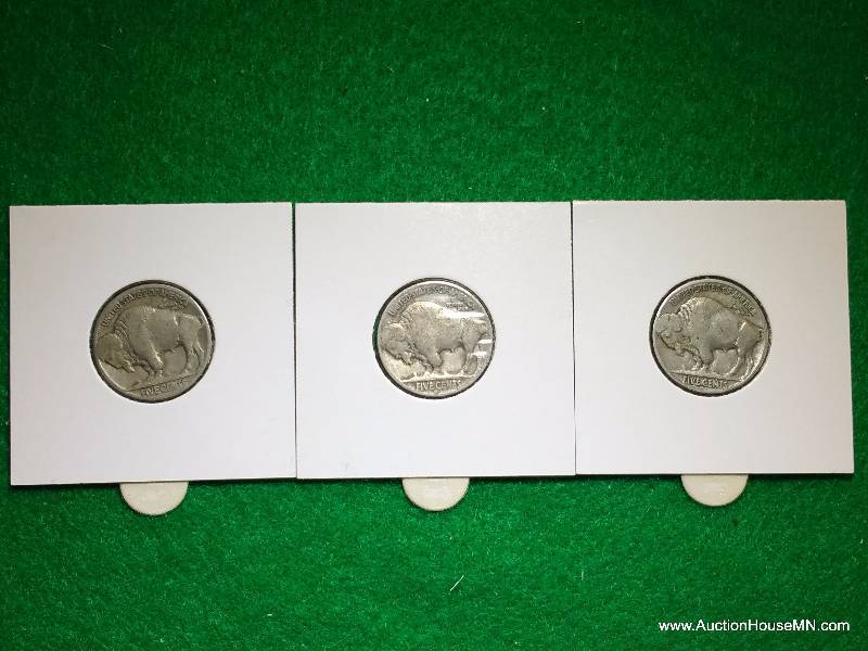 1935 P, D, S Buffalo Nickels