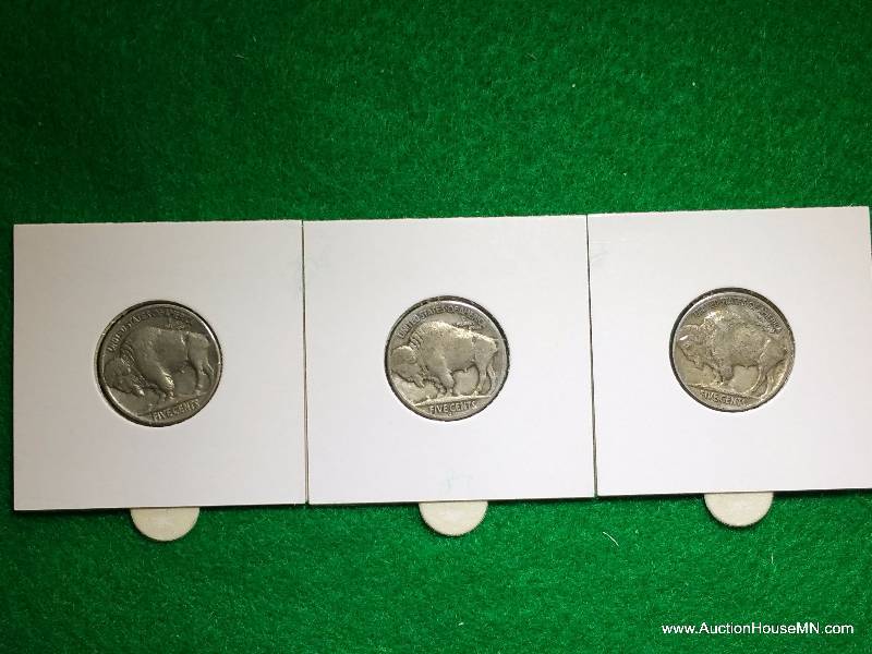 1936 P, D, S Buffalo Nickels