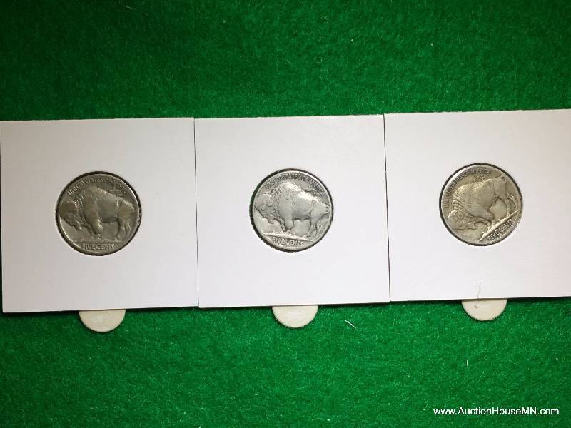 1937 P, D, S Buffalo Nickels