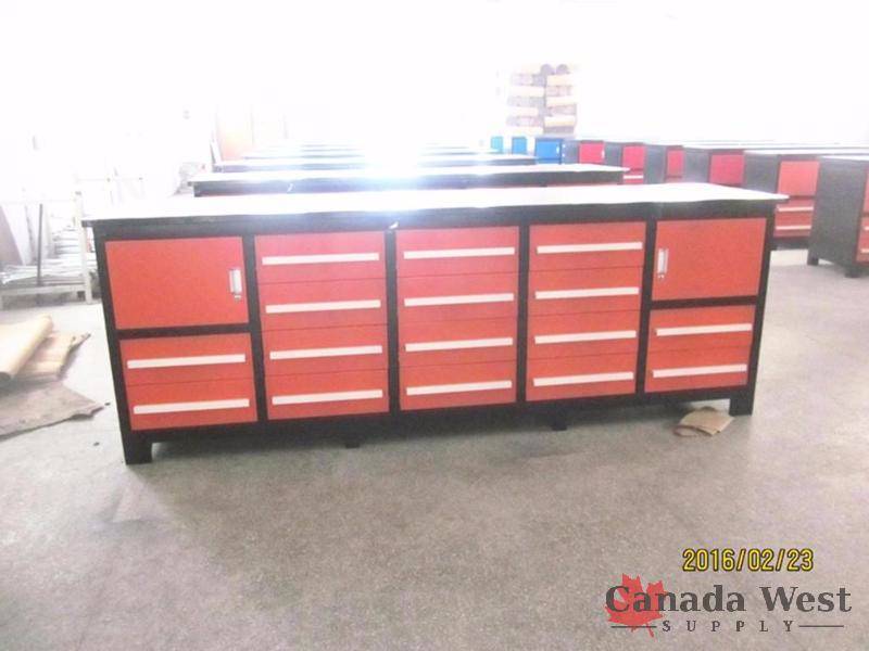 NEW DESIGN 18 DRAWER STEEL SHOP TOOL BENCH ORANGE 18DOO1