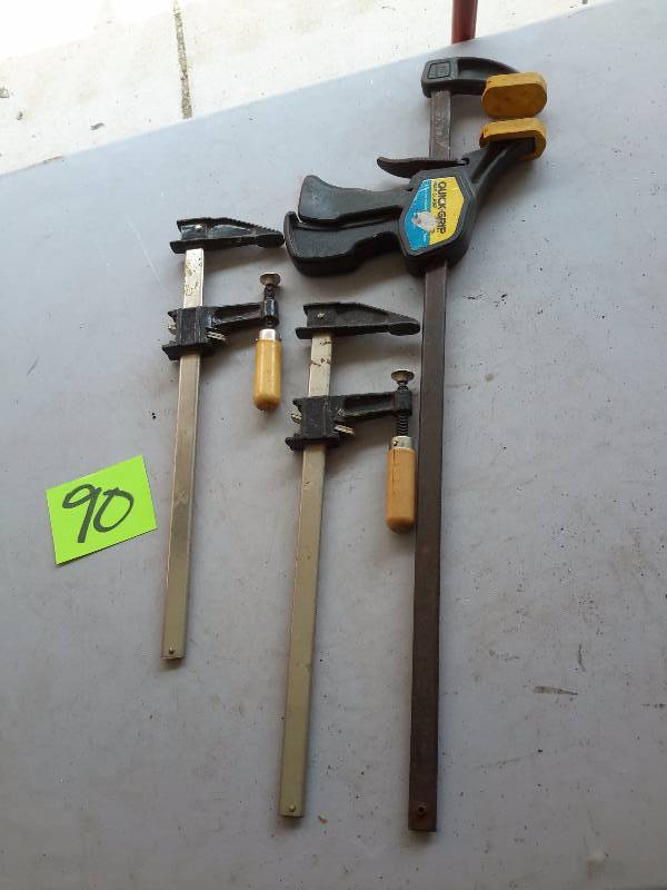lot 90 image: 1, 18 in Quick Grip Bar clamp  2, 12in bar clamps
