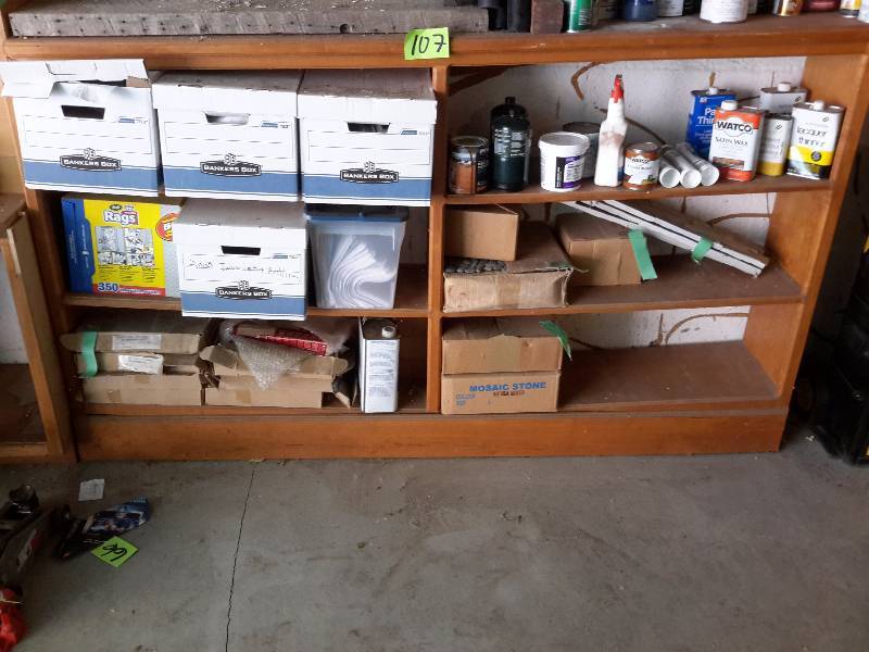 lot 107 image: Solid wood shelf.. Not sure of wood type. May be Maple.. Not sure.. Please inspect.