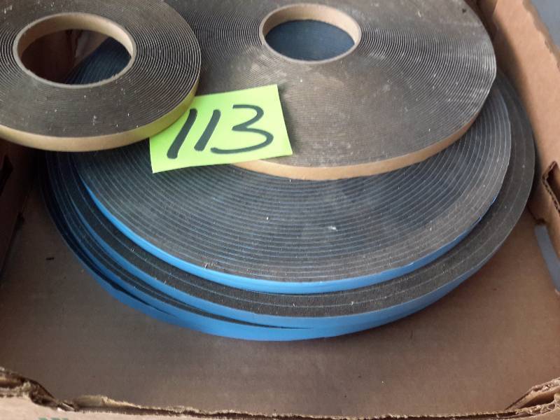 lot 113 image: Large rolls of foam weather stripping as pictured..