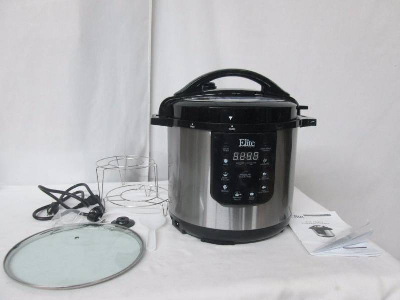 lot 27 image: Elite Platinum 8-qt. Digital Pressure and Slow Cooker
